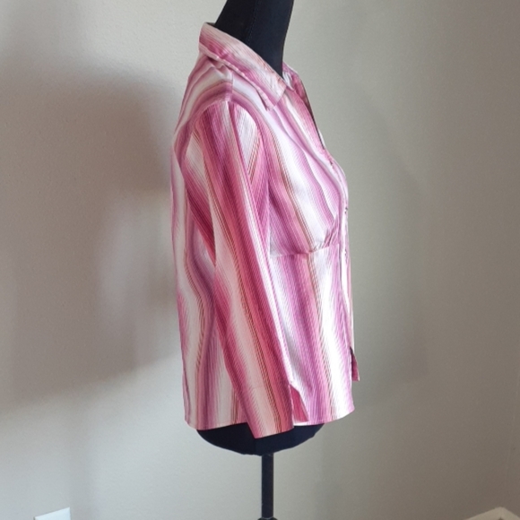 A.L.C Ladies Pink Stretch Button Down Blouse M - Picture 6 of 8